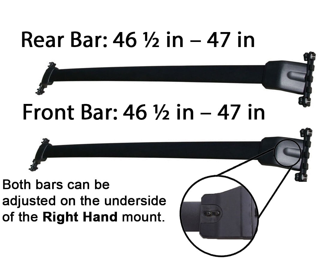 BRIGHTLINES Roof Rack Crossbars Replacement for Honda Pilot 2009-2015 for Kayak Luggage Ski Bike Carrier, a Set of 2pcs, Black Aluminum Top Cargo Rack