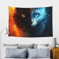 thumbnail image 5 of Easygdp Red And Blue Fire Cat Tapestry Wall Hanging, Wall Tapestries for Bedroom Aesthetic Living Room Office Decor 60x40in, 5 of 8