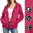 thumbnail image 2 of Turilly Women Solid Rain Jacket Outdoor Plus Size Waterproof Hooded Raincoat Windproof, 2 of 6