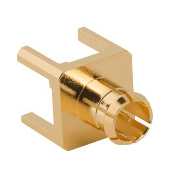 252153-10-75  MCX Connector Receptacle, Male Pin 75Ohm Through Hole Solder