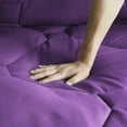 thumbnail image 3 of HIG Juego de Edredón Moderno de 8 Pzas con Sábanas para Todas las Estaciones, en una Bolsa, Morado, Tamaño King, 3 of 9