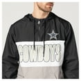 thumbnail image 4 of Men's New Era Navy Dallas Cowboys Ripstop Quarter-Zip Hooded Windbreaker, 4 of 6