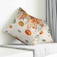 thumbnail image 3 of Fall Orange Green Pumpkins Pillow Covers 20x20 Inch Decorative Throw Pillow Cover, Thanksgiving Maple Leaf Rustic Sofa Pillowcases Accent Cushion Case Home Decor Bedroom Living Room, 3 of 6