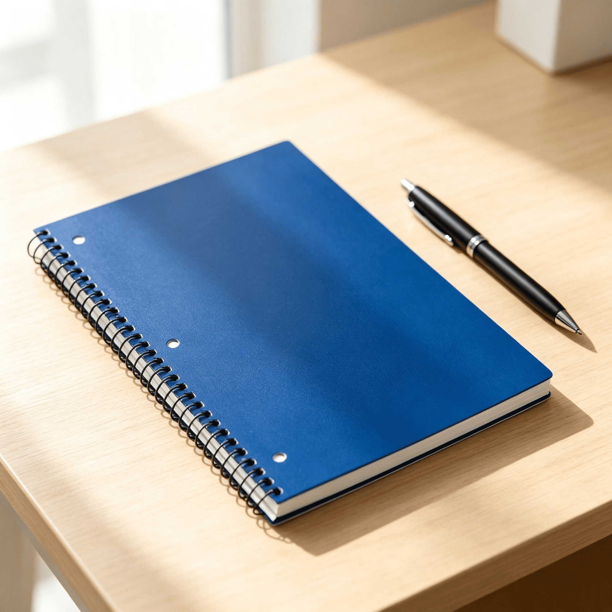 Wide Ruled Spiral Notebook 70‑Sheet 3‑Hole Punched Wire‑O Notebook Durable Blue Cover Notebook for Office & Daily Note‑Taking