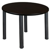 Regency Kee 42 in. Medium Round Breakroom Table- Mocha Walnut Top, Chrome Legs
