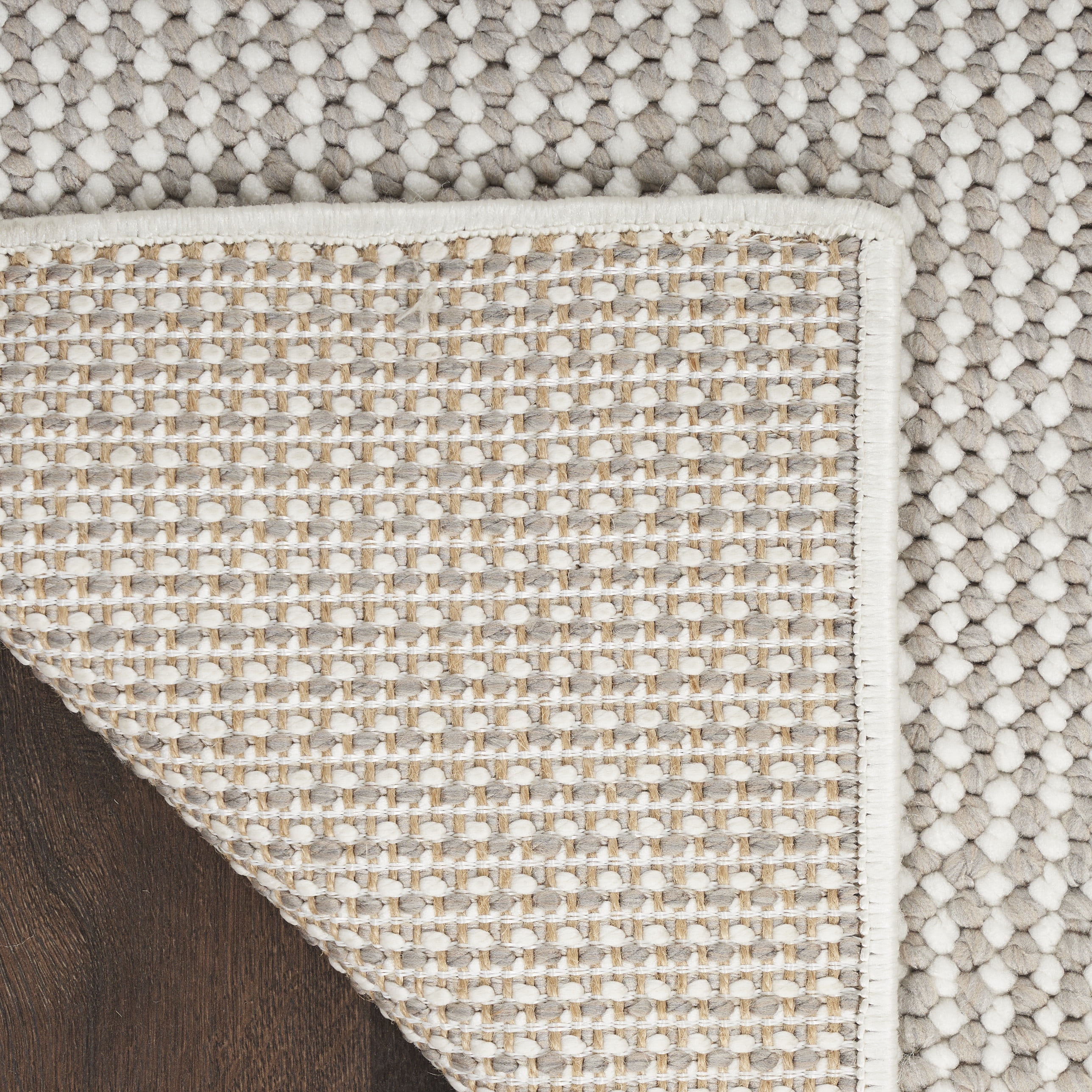 Nourison Natural Texture All-over design Ivory Mocha 2'3" x 7'6" Area Rug (2x8)