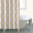thumbnail image 4 of Yellow Geometric Quatrefoil Pattern Shower Curtain 72"x72" ,Bathroom Decorative Shower Curtains Set with 12 Hooks,Modern Waterproof Washable Shower Curtain, 4 of 6
