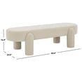 thumbnail image 3 of SAFAVIEH Couture Laurence Modern Cordoroy Modern Bench, Sand, 3 of 6