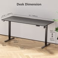 thumbnail image 3 of VVENACE Electric Standing Desk, Office Desk, Computer Desk, 63 inch 4 Memory Height Ergonomic Sit Stand up Desk, Height Adjustable Desk, Black, 2 Split Boards, 3 of 12