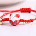 thumbnail image 2 of 2pcs Feng Shui Chanceux Céramique Chat Bonne Chance Richesse Couple Bracelet Perlé Réglable Corde Fil d'Aiguillon avec Cloche Richesse Fortune Riche Symbole d'Argent pour les Femmes Filles Bijoux d'Amitié, Vert, 2 of 4