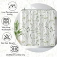 thumbnail image 4 of 72x84 Inches Sage Green Leaves Shower Curtain Watercolor Leaf Floral Plant Bath Curtain Botanical Fabric Shower Curtain for Bathroom Decor Set Polyester Waterproof with Hooks, 4 of 5
