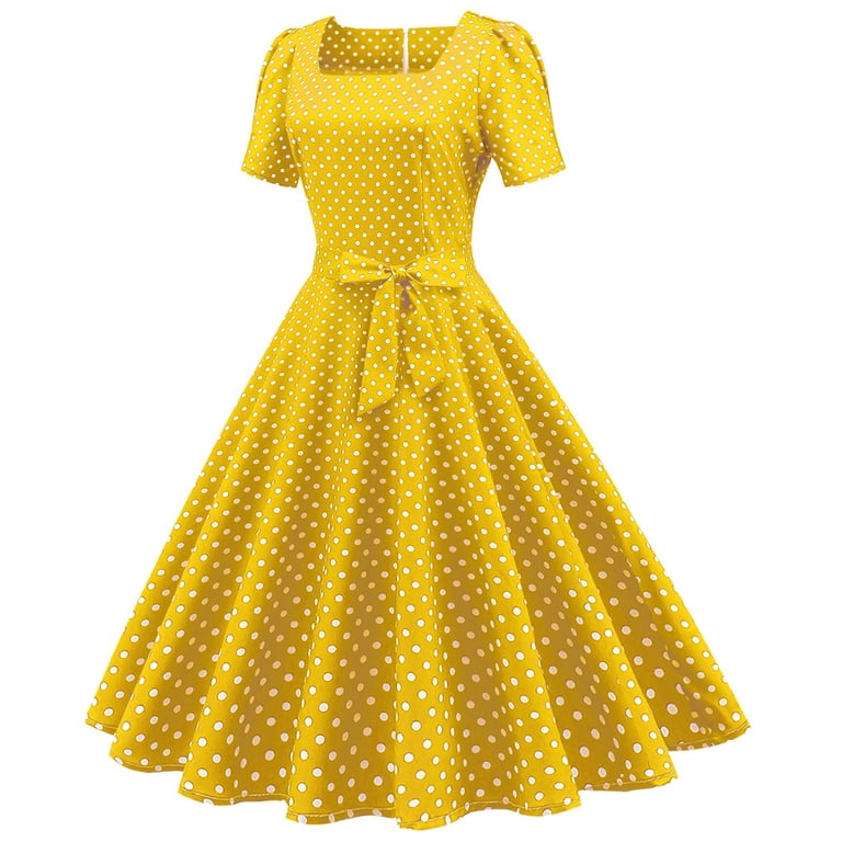 IBTOM CASTLE Women Polka Dots Vintage Dress 1950s Retro Rockabilly