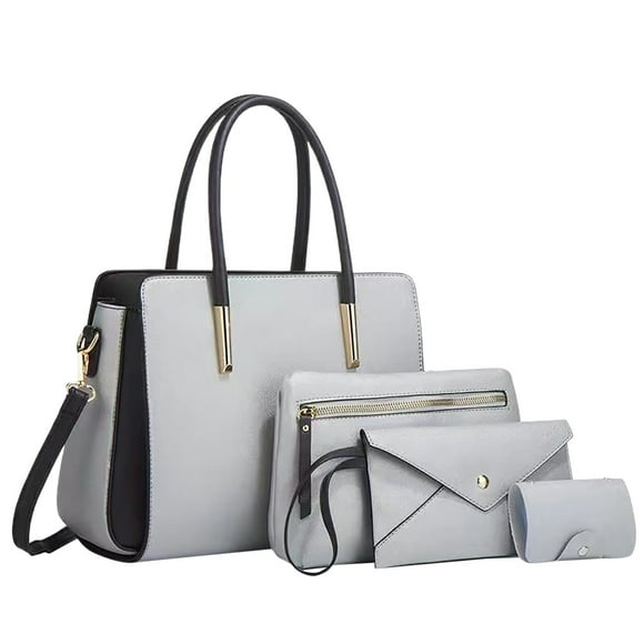 YOUSNH Women Shoulder Handbag Roomy Multiple Pockets Bag Ladies Shoulder Purse Fashion Tote Top Handle Satchel Shoulder Bags Silver