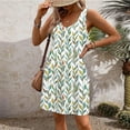 thumbnail image 4 of Hvot&aat Women's Floral Print Tank Dress Sleeveless V Neck Fit & Flare Casual Beach Vacation Short Sundress, 4 of 6