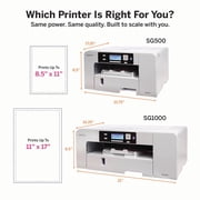 Sawgrass SG1000 VersiFlex Sublimation Printer | Transfer to Cotton, Metal, Wood & Polyester | Anti-Clog Tech | Includes Soft-Touch Infusible Inks & 8.5x11 Transfer Paper