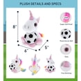 thumbnail image 3 of DolliBu White Unicorn Sparkle Eyes Stuffed Animal with Soccer Ball Plush - Huggable Unicorn, Adorable Playtime Plush Toy, Wildlife Gift, Super Soft Plush Doll Animal Toy for Kids and Adults - 8 Inch, 3 of 6