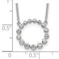 thumbnail image 5 of Sterling Silver Rhodium-plated Cubic Zirconia Circle with 2in Extender Necklace, 5 of 5