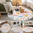 thumbnail image 6 of Spring Botanical Round Area&nbsp;Rug 7ft Farmhouse Rustic Flowers Leaf Watercolor Mushroom Non-Slip&nbsp;Washable Circle Rugs Soft Felt Indoor Floor Mat for Bedroom Kitchen Living Room Bathroom, 6 of 9