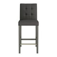 thumbnail image 5 of CorLiving Leila Fabric Upholstered Wood Leg Barstools with Tufted High Back, Sold Individually, Charcoal Brown, 5 of 10