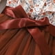 thumbnail image 5 of Odeerbi Vestidos Florales Retro Vintage Para Niñas Vestido de Tul de Manga Larga Vestido de Malla Con Solapa de Muesca Y Cintura de Satén, 5 of 9