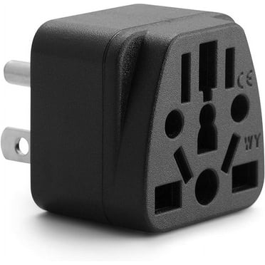 Unidapt US Travel Plug Adapter, EU,AU,UK,NZ,CN,in to USA (Type B), Grounded 3 Prong USA Wall Plug, EU to US Travel Adaptor and Converter, Power Outlet Charger (1) Black