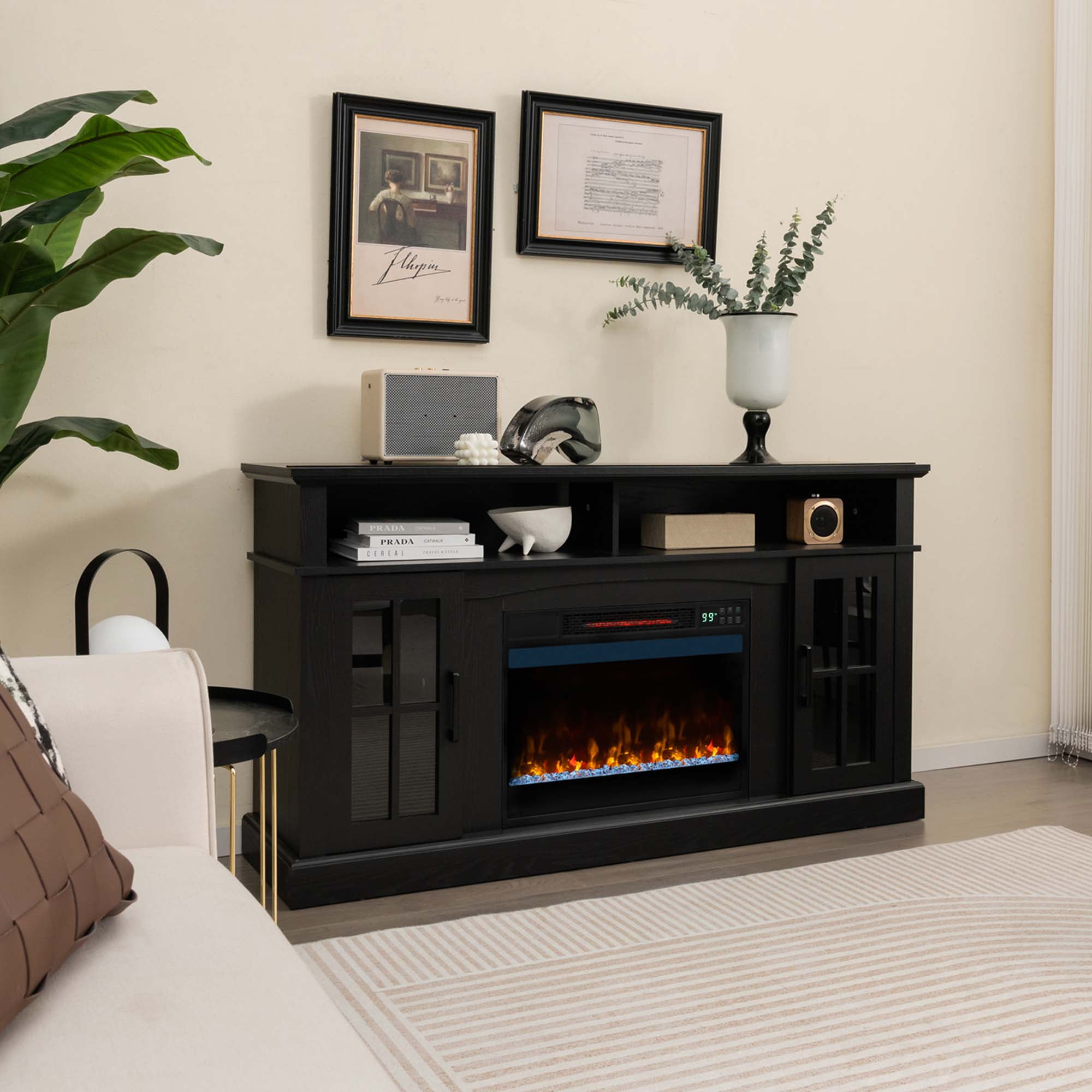 Costway 23-inch Infrared Quartz Electric Fireplace Insert with Remote Control Sansujyuku sansujyuku.com