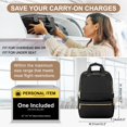 thumbnail image 2 of Mochila de viaje Suratio Black Carry On para mujer de 40 x 31 x 14 cm, 2 of 6