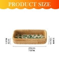 thumbnail image 3 of Piwvid Small Rectangle Rattan Woven Serving Tray Basket, Boho Wicker Coffee Table Décor Serving Tray, Handmade Display Basket Tray (Multiple Sizes to Choose), 3 of 9