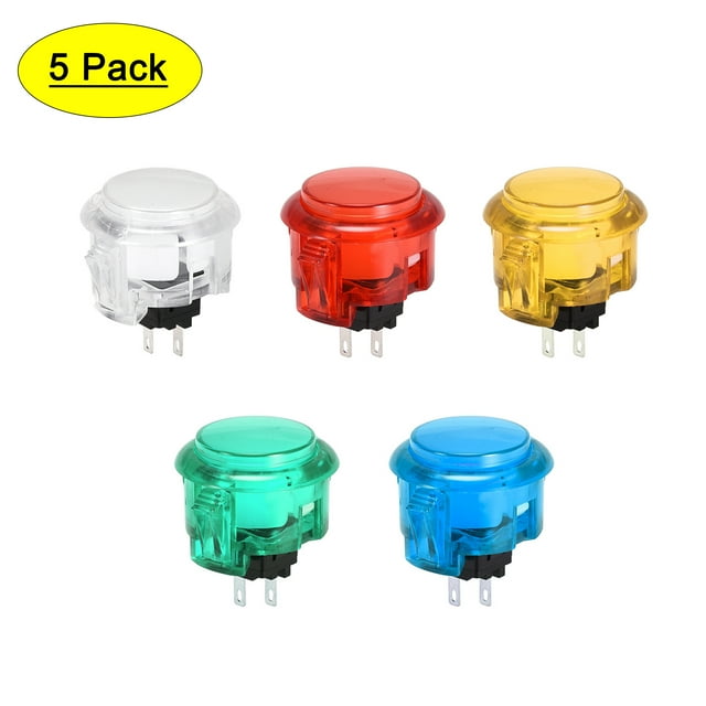 Interruptor de botón de juego momentáneo de 30mm para agujeros de montaje redondos para videojuegos de arcade 5 colores, 5 piezas