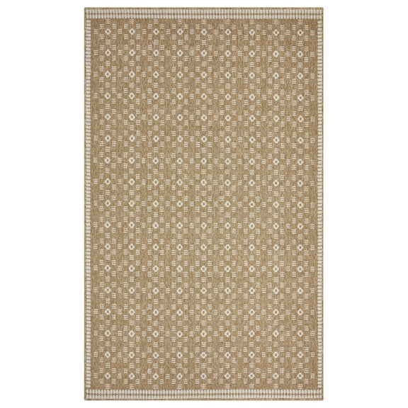 Better Homes & Gardens Taupe/Ivory Liz Crafted Geo Indoor Area Rug for Indoor Use, 5' x 8'