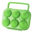 thumbnail image 2 of Caja de almacenamiento portátil para 6 huevos con rejilla, caja protectora y dispensador de huevos. Verde, 2 of 9