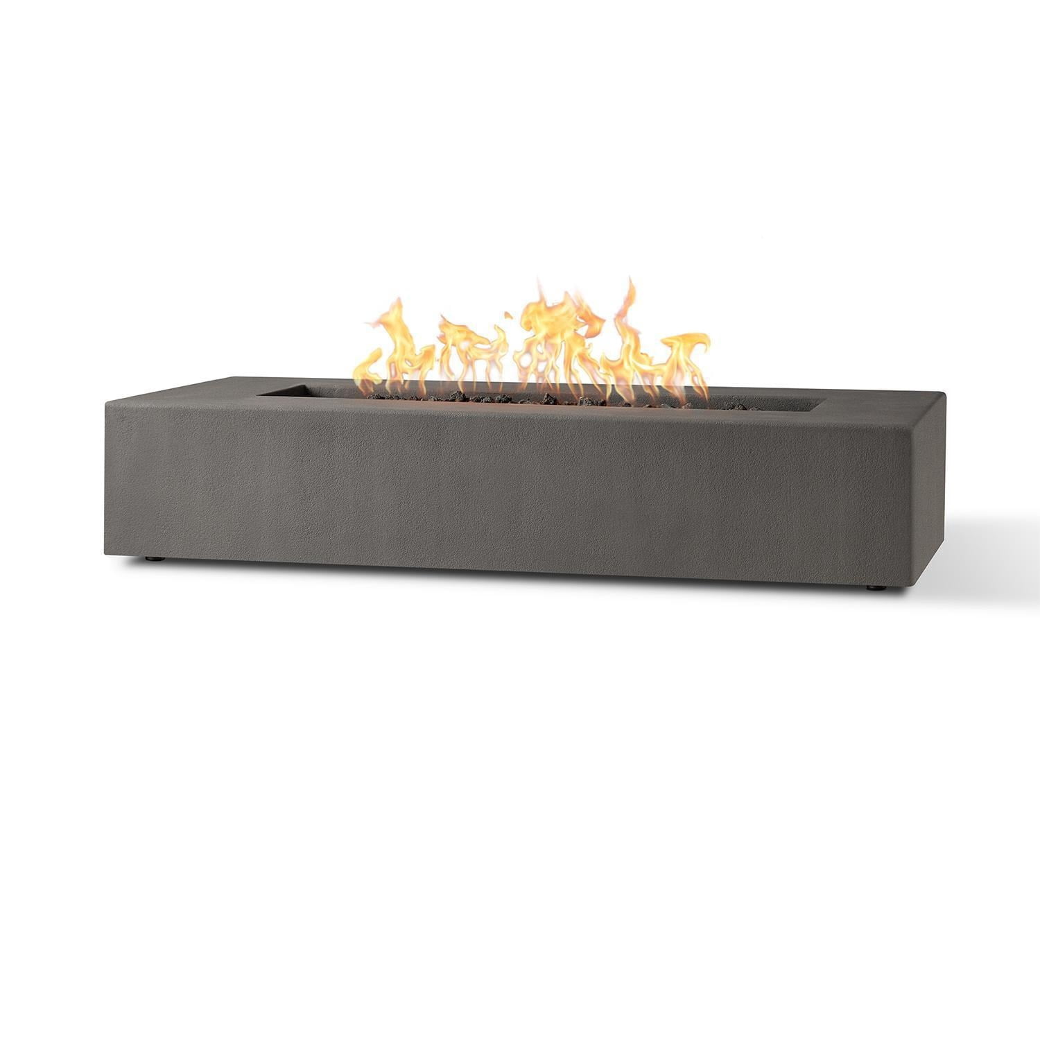 Olliewood 60 Inch Rectangular GFRC Propane Fire Pit Table in Carbon by BBQGuys Signature