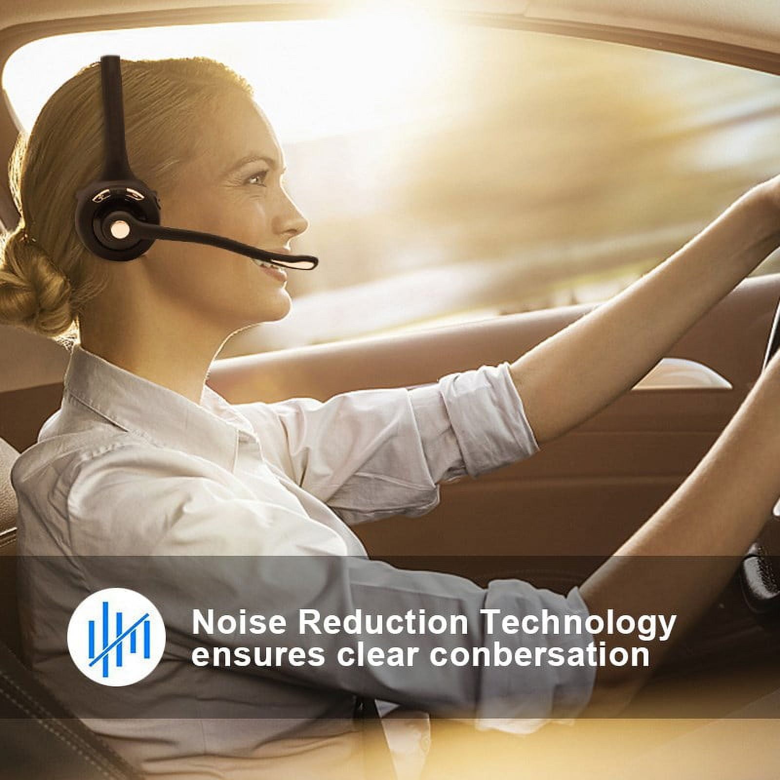 Mpow Professional Head-mounted Headphones Trucker Bluetooth Headset with Noise Cancelling Microphone for Skype Office
