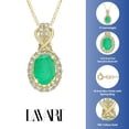 thumbnail image 5 of 10K Yellow Gold Green Emerald .15 cttw Diamond Oval Birthstone Pendant, 5 of 7