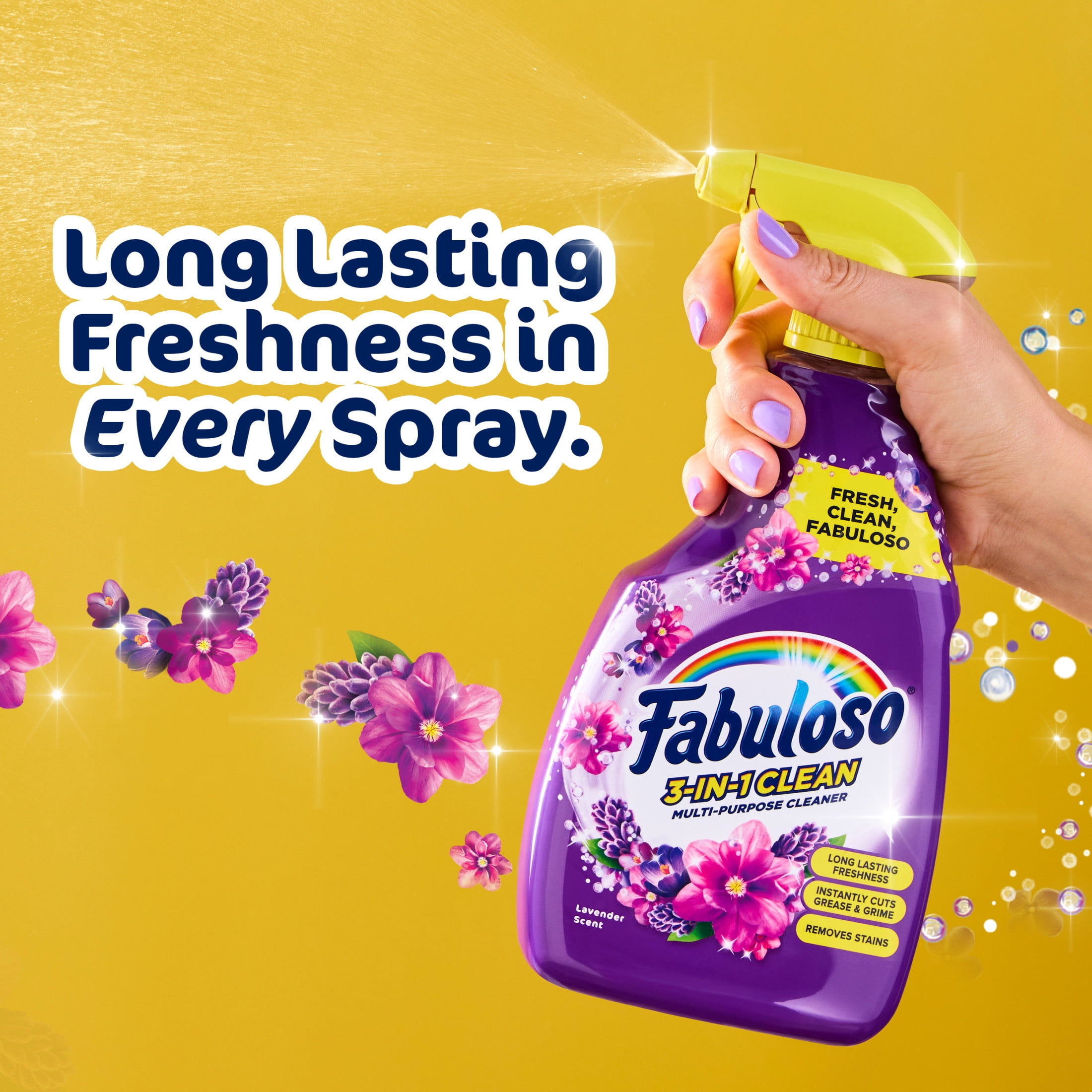 (2 pack) Fabuloso 3-in-1 Clean Spray, Multi-Purpose Cleaner, Lavender Scent, 25.3 fl oz