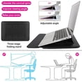 thumbnail image 3 of 3 in 1 Laptop Sleeve Protective PU Leather Case Waterproof Shockproof Magnetic Closure Adjustable Stand Mouse Pad Lightweight 13 Inch Laptop and Tablet Universal Fit Portable Durable, Black, 3 of 8