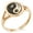 Rose Gold, variant on Stainless Steel Peacock Feather Yin Yang Minimalist Oval Top Polished Statement Signet Ring