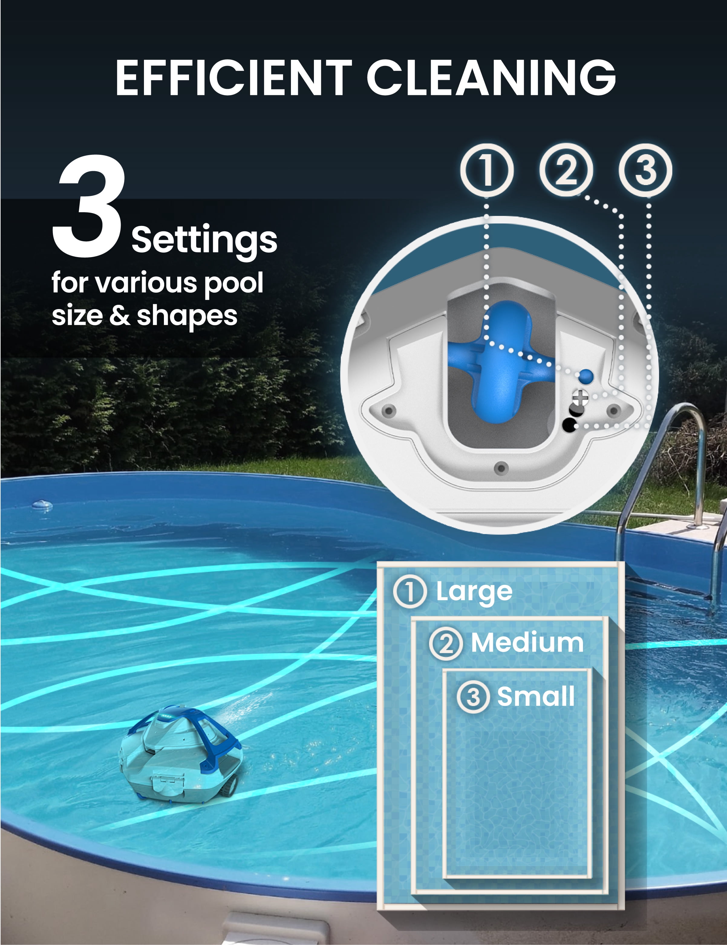 Kokido Robotic Pool Bottom Cleaner XTROJET 420 Cordless for Above-Ground Pools Up to 700 Sq Ft, 75 Mins Runtime