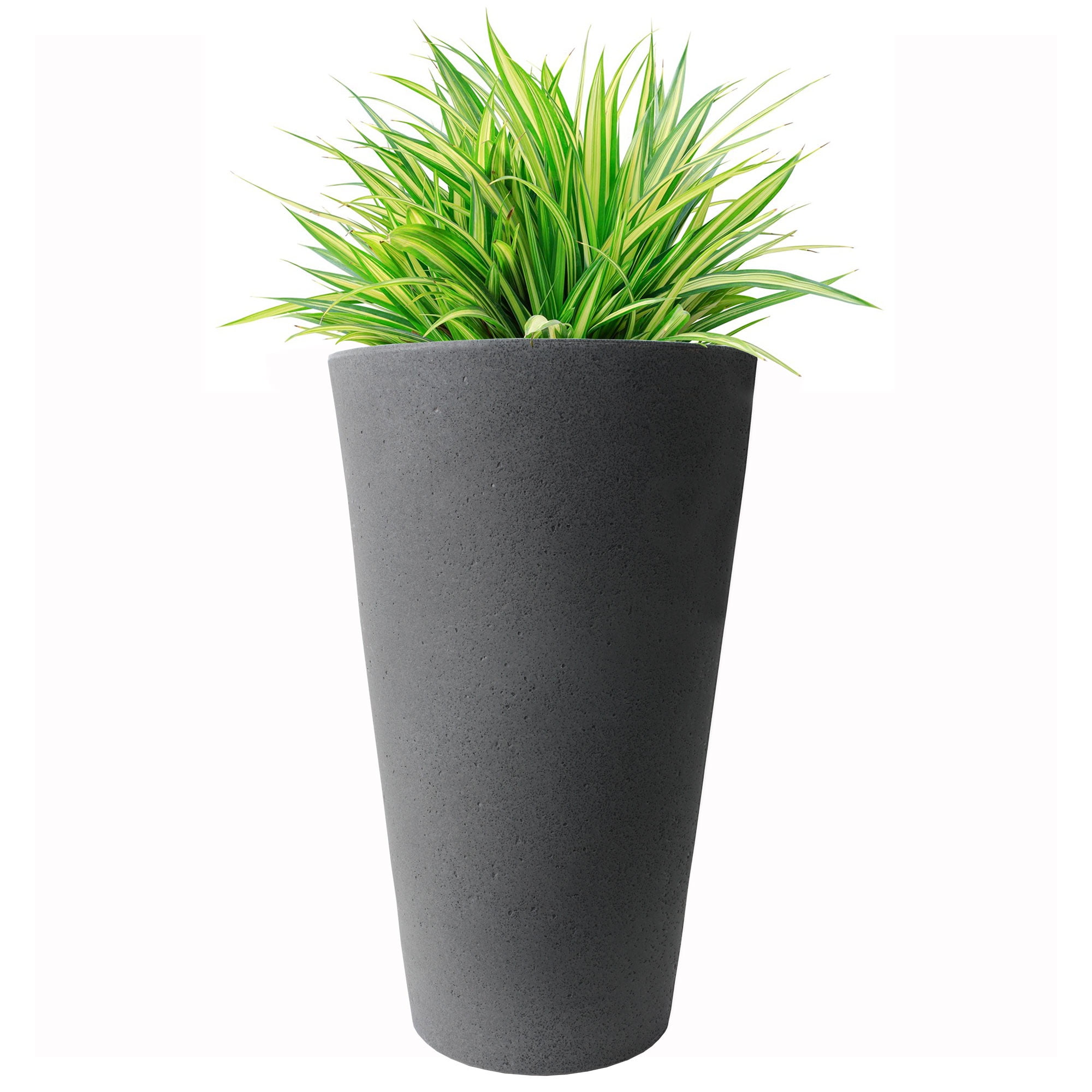 Algreen Crete 20" Self-Watering Planter, Tall, Warm Grey, 2 Pack