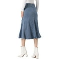 thumbnail image 3 of INSPIRE CHIC Casual Denim Skirt for Women's High Waisted A-Line Flared Midi Skirts S Blue, 3 of 6