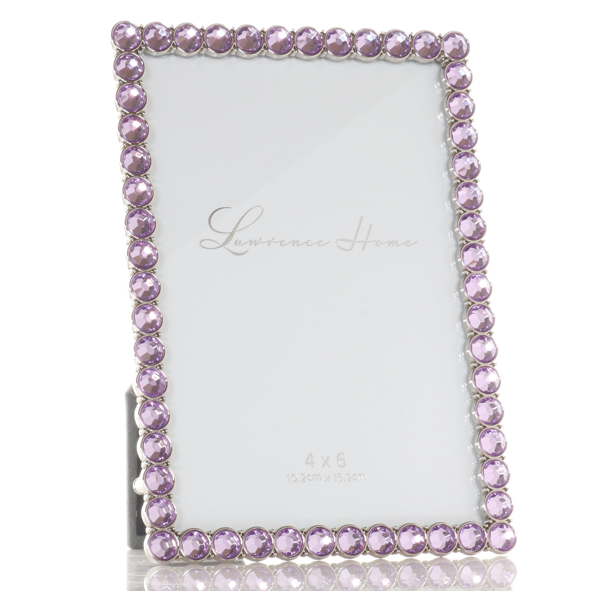 4x6 Silver Metal Sparkle Frame - Bright Lilac