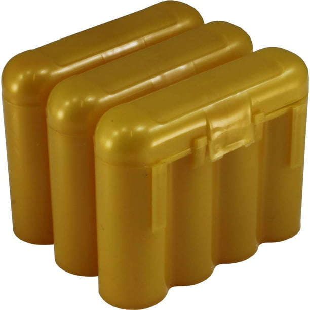 3 AA/AAA / CR123A Gold Battery Holder Storage Cases - Walmart.com