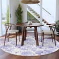 thumbnail image 4 of Spring Purple Flower Washable Area Rug&nbsp;5 ft Hydrangeas Floral Leaf Farm Plants Soft Round&nbsp;Rugs for Living Room, Non Slip Carpet for Bedroom&nbsp;Entryway Dining Room, 4 of 9