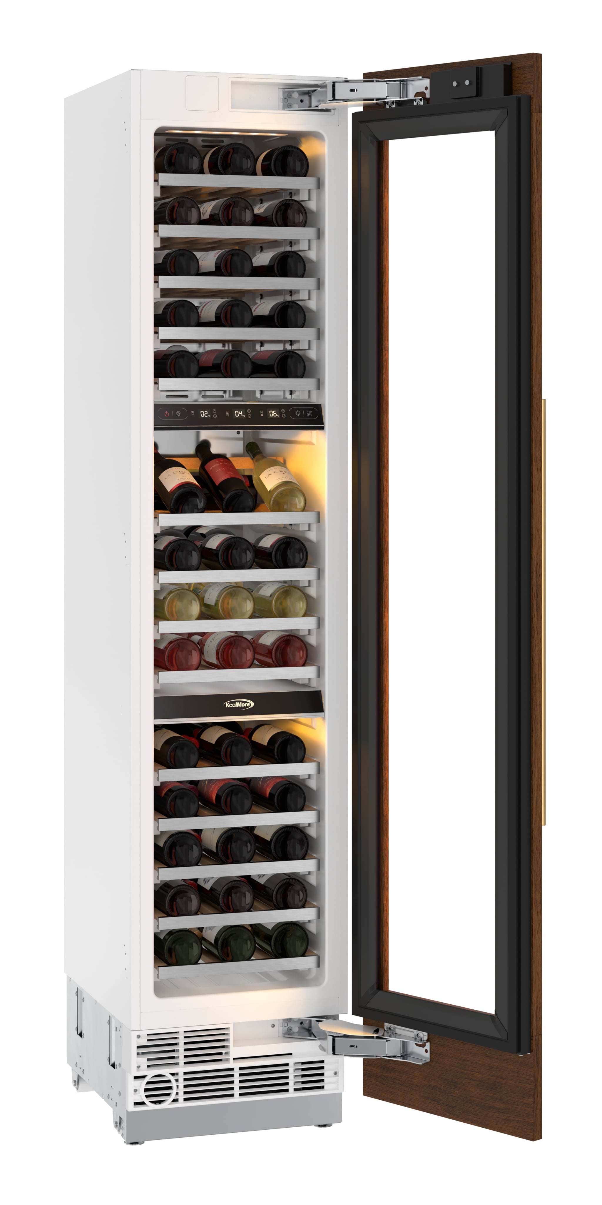 KoolMore Reserve 18 in. 68-Bottle Panel Ready Premium Column Wine Cooler Refrigerator with 14 Shelves (KM-PRC-W18)
