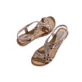 thumbnail image 3 of Kesitin Women's Peep Toe Rhinestone Glitter Summer Flat Sandals, 3 of 6