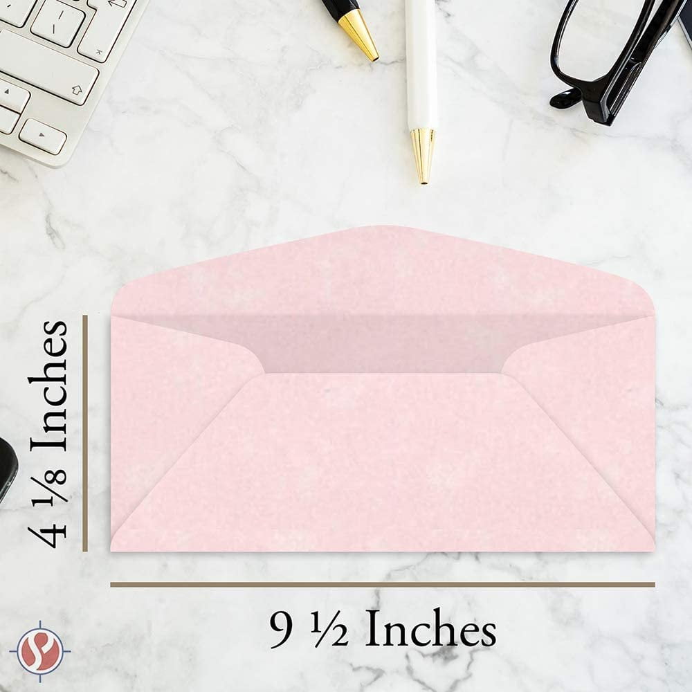 Premium Parchment #10 Business Envelopes - for Invitations, Greetings, Holiday, Office, Invoices, Letters, Mailings| 4 1/8 x 9 1/2 Inches | 500 Per Pack (Ice Pink)
