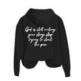 thumbnail image 4 of Prolriy Chandails à Capuchon pour Femmes, Sweat à Capuche Décontracté Imprimé Dieu Qui Écrit Encore pour Femmes Noir L, 4 of 4