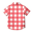 thumbnail image 6 of Maean Boys Button down Top Short Sleeve Collared Shirts Plaid Causal Summer Beach Tshirts with Pockets, 6 of 7