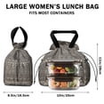 thumbnail image 5 of Boho Bohemia Geometric Line Art Drawstring Lunch Bag Women - Drawstring Lunch Bag Insulated for Work Office - Stain-Resistant Large Lunchbags for Women with Multi-Pockets, 5 of 6