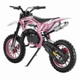thumbnail image 2 of 49cc Dirt Bike Motocross Motorcycle for Adults & Kids, 2-Stroke Gas Power - Off-Road Tires Shock Absorption Springs Soft Seat Cushion Pocket Motorbike with Front Rear Disc Brakes for Youth Riders, 2 of 9